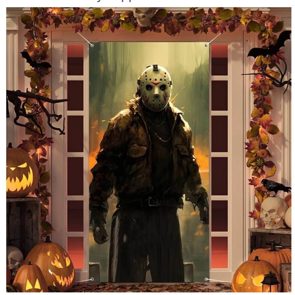 Friday the 13, Jason Voorhees door cover,3 x 6, scary horror movie, movie